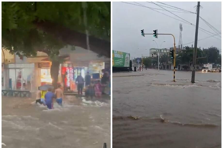 En redes sociales se registraron inundaciones en el Centro Histórico y sobre la calle 22 con avenida del Ferrocarril.