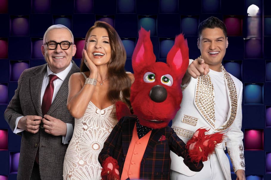César Escola, Amparo Grisales, Aurelio Cheveroni y Elder Dayán, jurados de 'Yo me llamo' (Caracol Televisión, 2026).