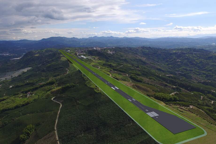 Pista inicial de 1.460 metros de Aerocafé, en Palestina, Caldas.