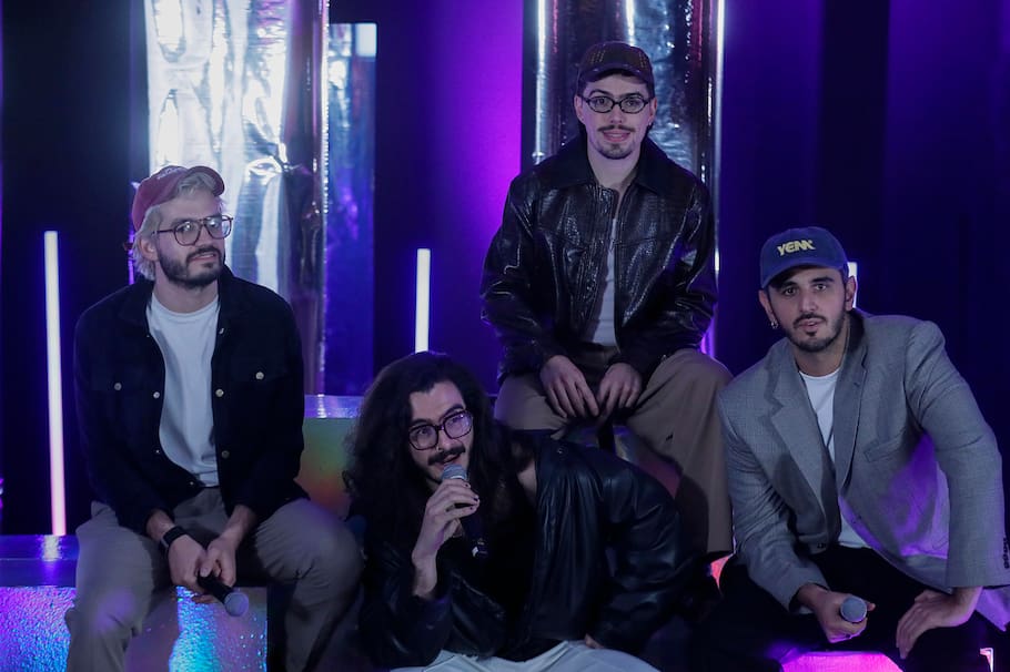 Juan Pablo Villamil (i), Simón Vargas (2-i), Martín Vargas (2d) y Juan Pablo Isaza (d), integrantes de Morat.