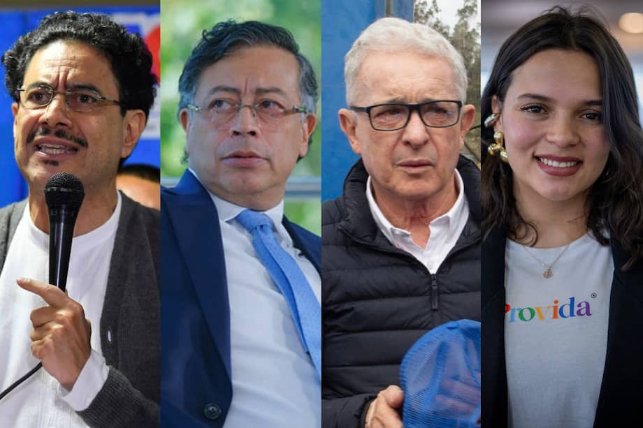 Iván Cepeda, Gustavo Petro, Álvaro Uribe Vélez y Carol Borda.