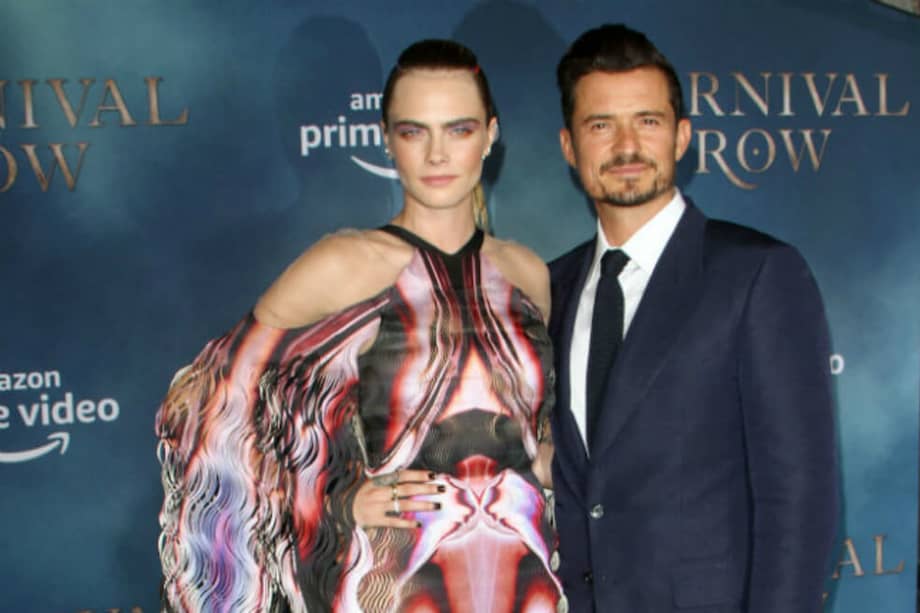 Cara Delevinge y Orlando Bloom en la presentación de la serie "Carnival Row". / Cortesía