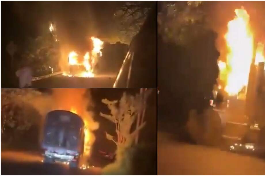 Un bus de Coonorte y dos tractocamiones fueron incinerados en el sector Crucesitas, en jurisdicción de Valdivia.