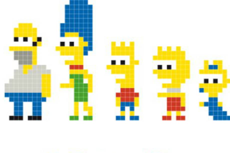 Recrean Los Simpsons en versión pixelada