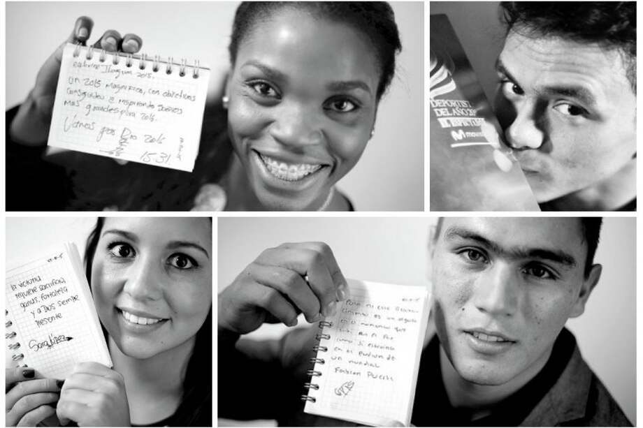 Caterine Ibargüen, Jossimar Calvo, Sara López y Fabián Puerta. / Andrés Torres