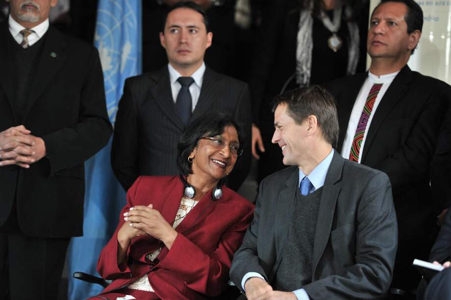 La alta comisionada de Naciones Unidas para los Derechos Humanos, Navi Pillay, en el Centro de Memoria, Paz y Reconciliación. / David Campuzano