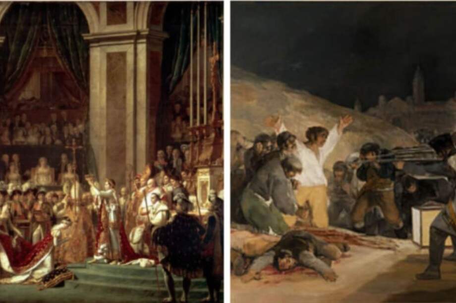 Coronación de Napoleón/ fusilamientos 2 de mayo- Goya.