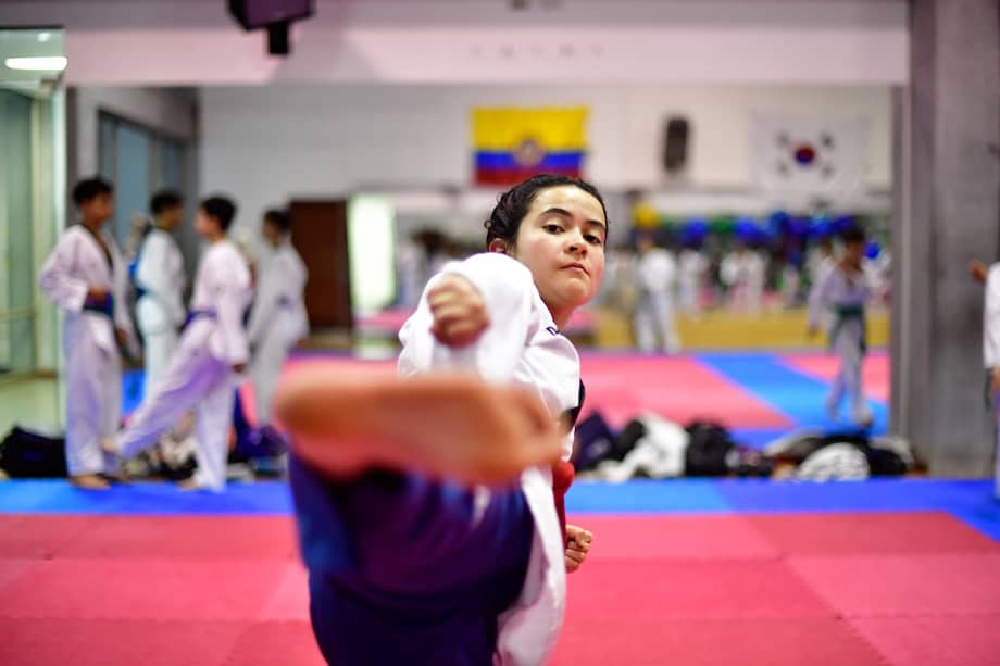 María Monsalve, 22 años, competidora de Bogotá, en el Club Bellavista de Colsubsidio.