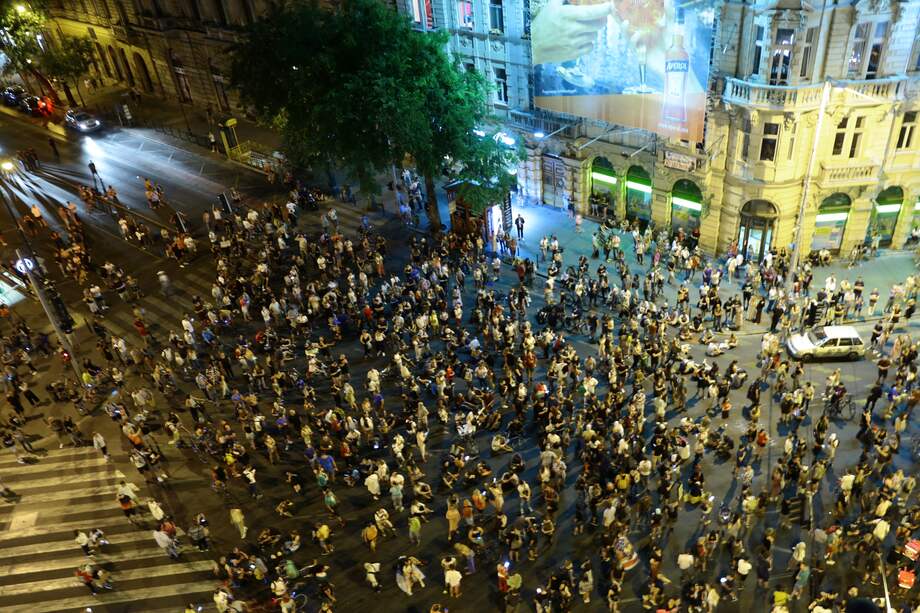 Protestas en Budapest este 16 de julio.