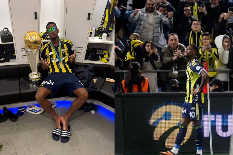 El delantero colombiano celebró el primer título de su carrera profesional tras la victoria 2-0 de Fenerbahce sobre Galatasaray en la final de la Supercopa de Turquía.