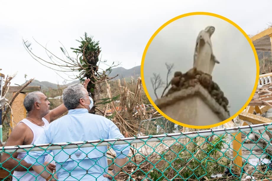 El presidente llamó la atención por una imagen de la Virgen María que no sucumbió al desastre: “Muchas personas decían que ella es milagrosa, porque evitó muchas muertes”, sostuvo.
