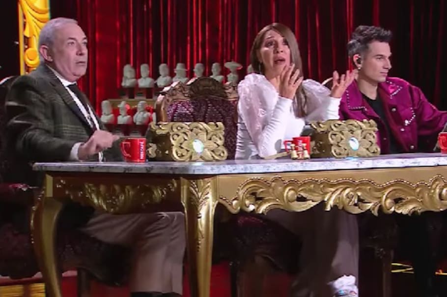 Amparo Grisales y César Escola no pudieron ponerse de acuerdo en la evaluación del imitador de Celia Cruz. Pipe bueno trató de calmar la tensión.