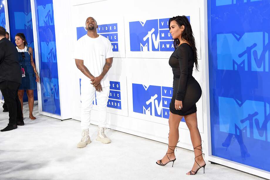 Kanye West y Kim Kardashian. / AFP
