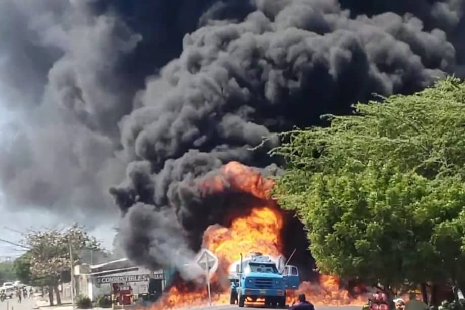 Momentos del incendio.