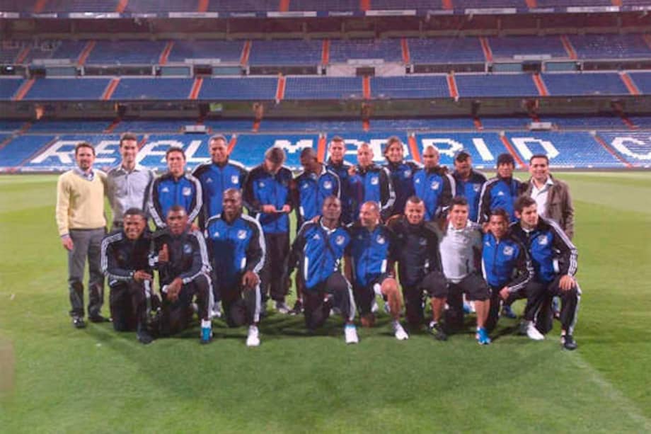 Millonarios aprovechó la noche del martes para hacer reconocimiento al estadio Santiago Bernabéu del Real Madrid / Tomada de Twitter vía @MillosFCoficial