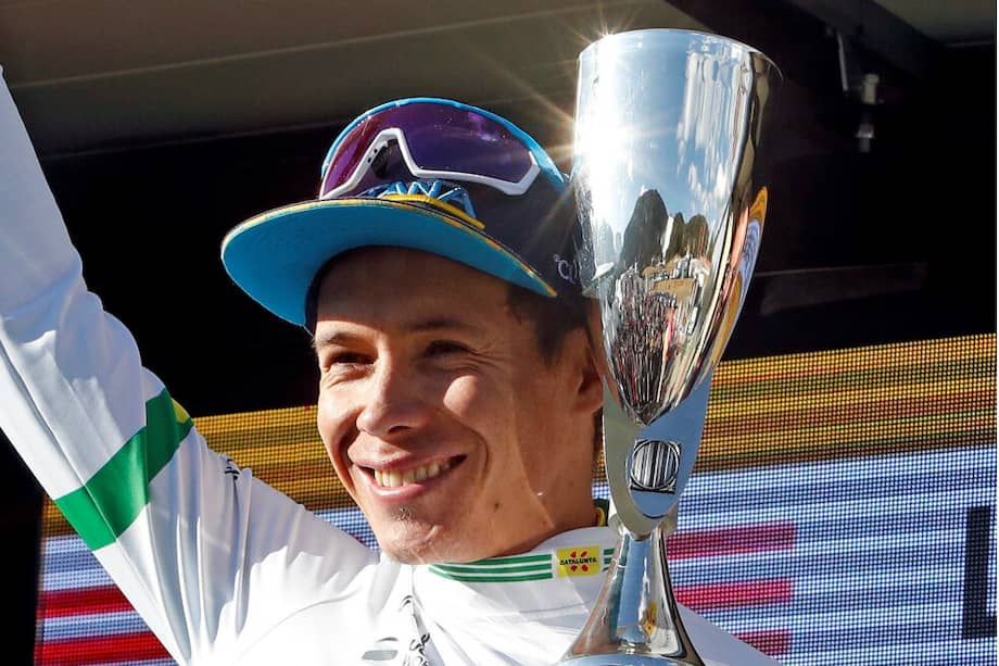 Miguel Ángel López, ciclista colombiano del equipo Astana, líder de la Vuelta a Cataluña 2019. / EFE