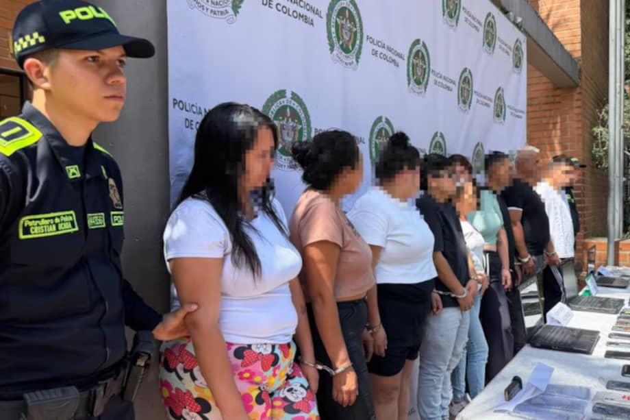 Integrantes de la banda delincuencial "Las Pirañas" capturados en Medellín.