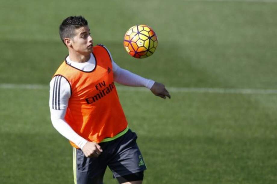 James Rodríguez durante el entrenamiento del Real Madrid en Valdebebas. Foto: Real Madrid