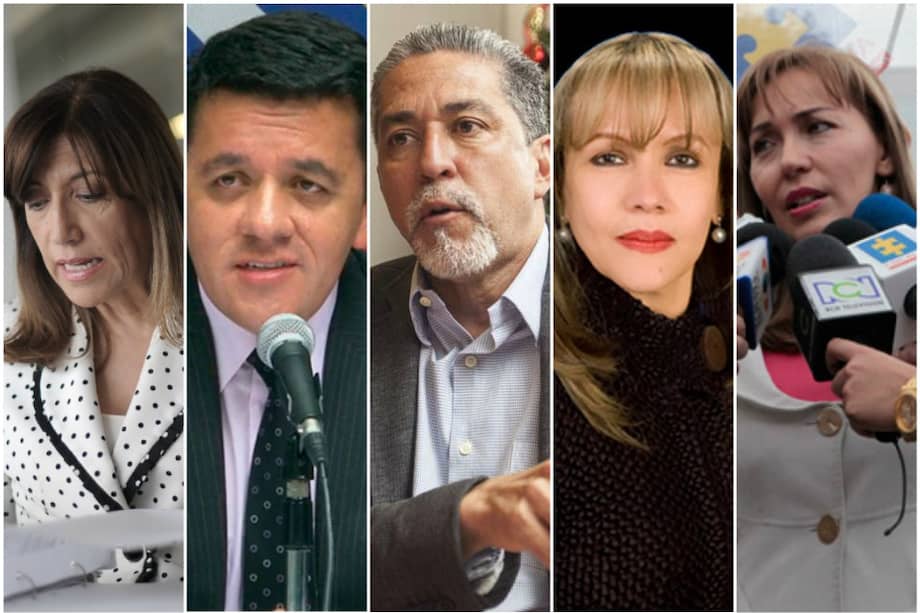 (De izq. a der.) y Martha Lucia Zamora, Juan Vicente Valbuena, Fredy Antonio Machado, Elka Venegas Ahumada y Maritza Escobar Baquero. / Archivo El Espectador, archivo particular, Fiscalìa, archivo particular y Reinhard Dienes.