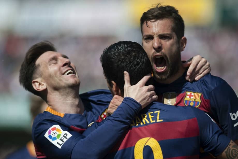 Luis Suárez llegó a 40 goles y se queda con el Trofeo Pichichi de la Liga. / AFP