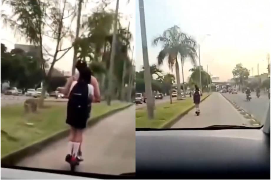 La agresión se registró cuando las mujeres se movilizaban en una patineta eléctrica por el carril del MIO.