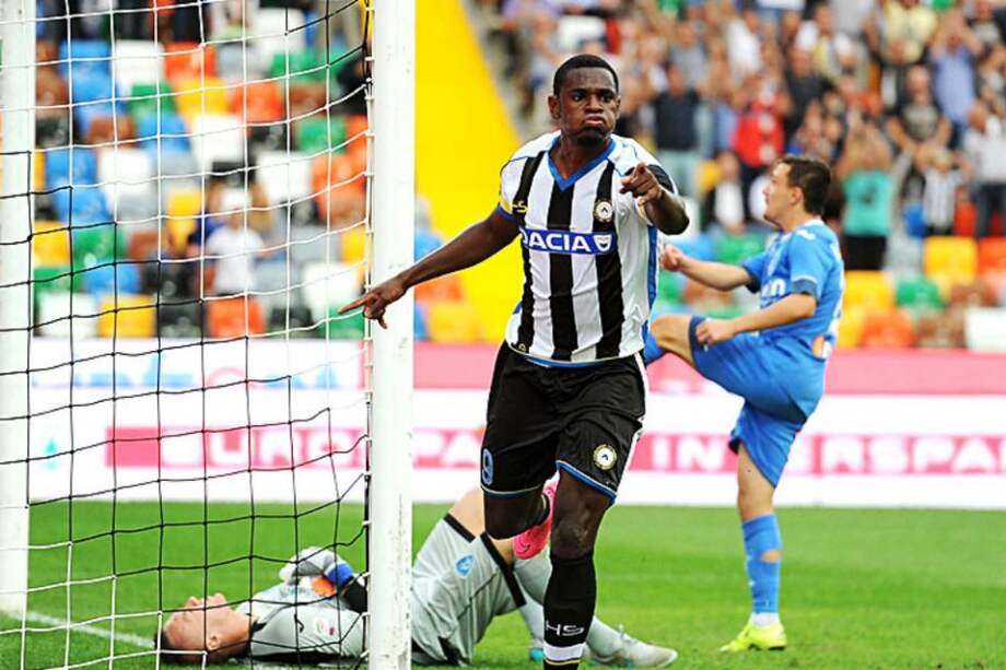 Duvan Zapata marcó el único tanto en la derrota del Udinese contra Carpi. Foto: AFP