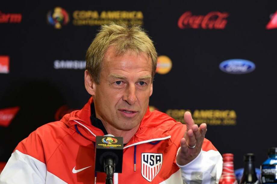 Jürgen Klinsmann en la rueda de prensa previo al partido entre Estados Unidos y Argentina. Foto: AFP