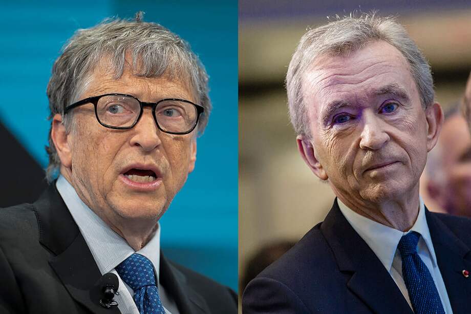 Bill Gates, cofundador de Microsoft Corp. (izq) y Bernard Arnault, fabricante de artículos de lujo (der). / Bloomberg