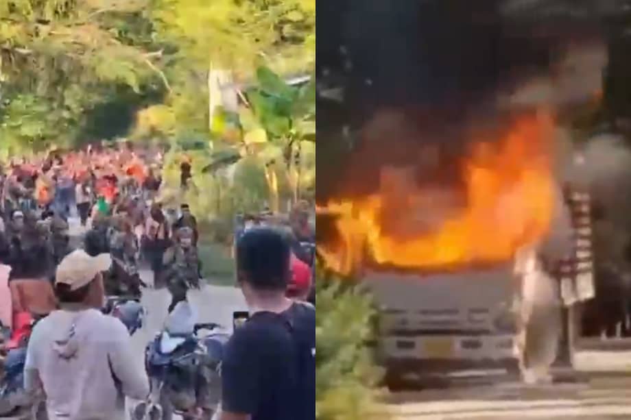 Los militares fueron atacados con piedras y un camión de la Policía fue quemado.