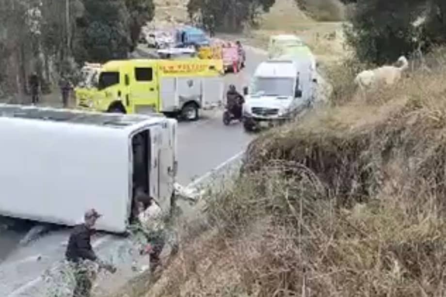 Accidente en la vía Tunja-Villa de Leyva este miércoles 1 de abril.
