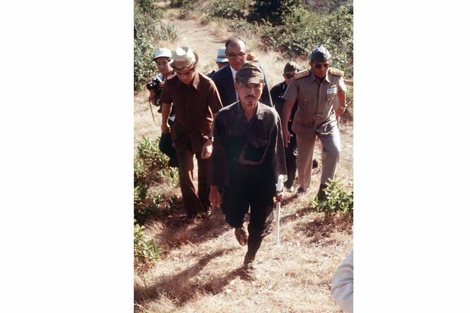 El soldado Hiroo Onoda en marzo de 1974, cuando dejó la selva. / AFP