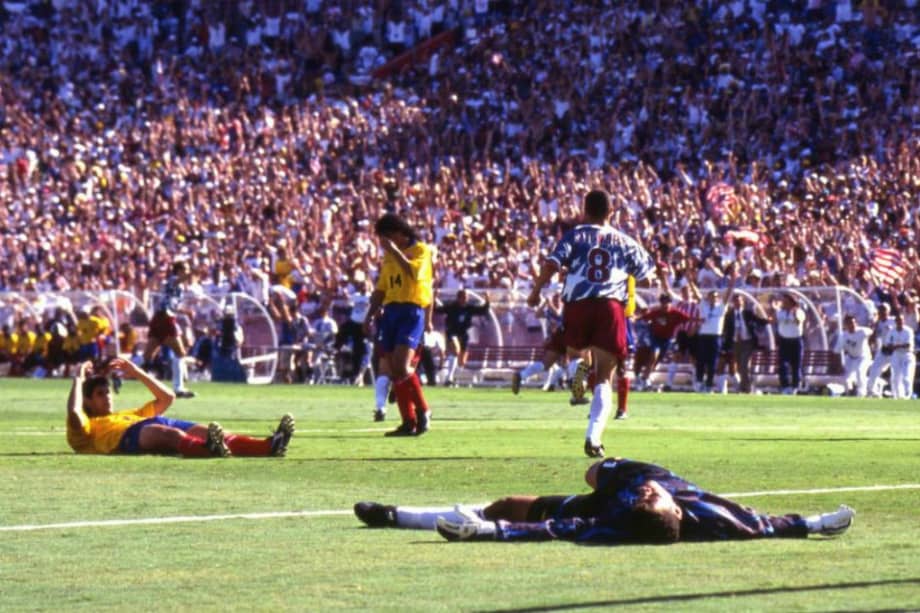 Andrés Escobar lamenta el gol en contra contra Estados Unidos en el Mundial de 1994. Foto: Archivo