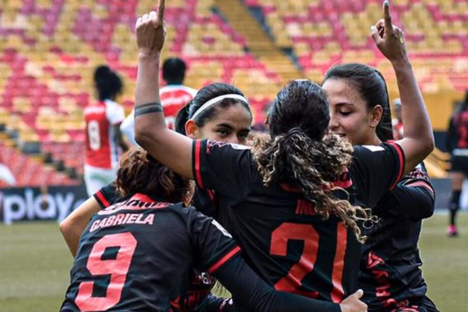 América de Cali en su más reciente victoria contra Santa Fe.