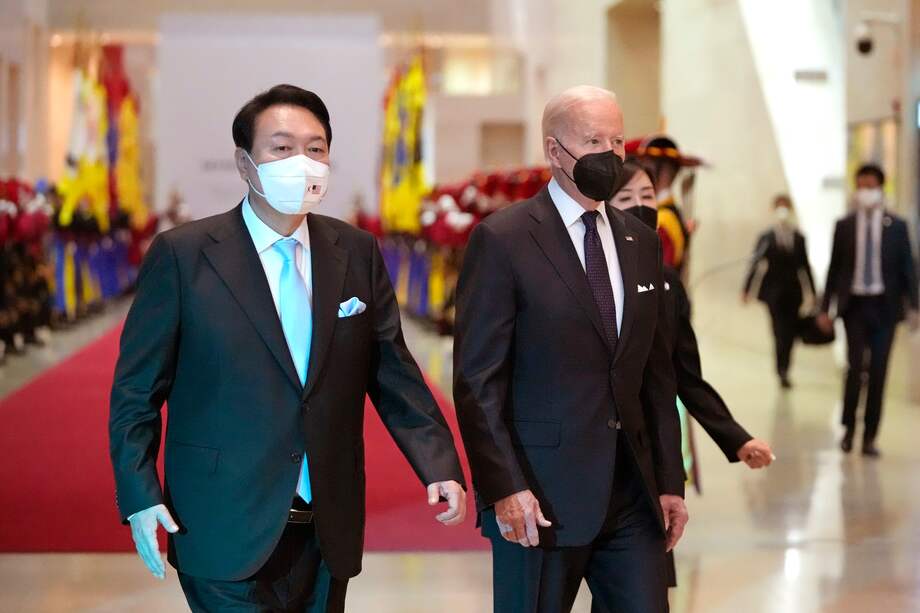 Joe Biden, presidente de Estados Unidos, y Yoon Suk-yeol, recién posesionado presidente de Corea del Sur, se reunieron este fin de semana en Seúl.