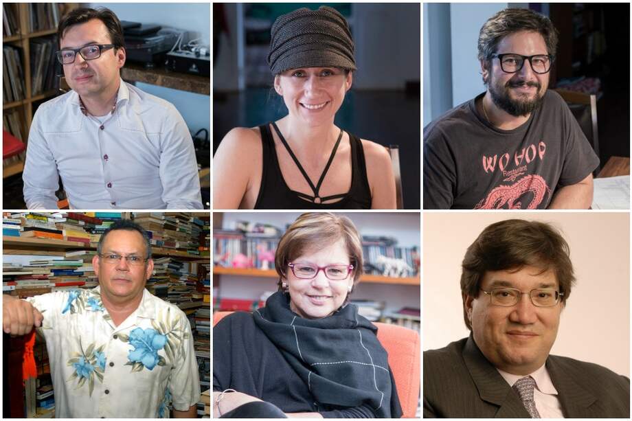 Andrés Burbano, Laura Villegas, Santiago Caicedo, Ariel Castillo, Piedad Bonnett y Jaime Abello Banfi.