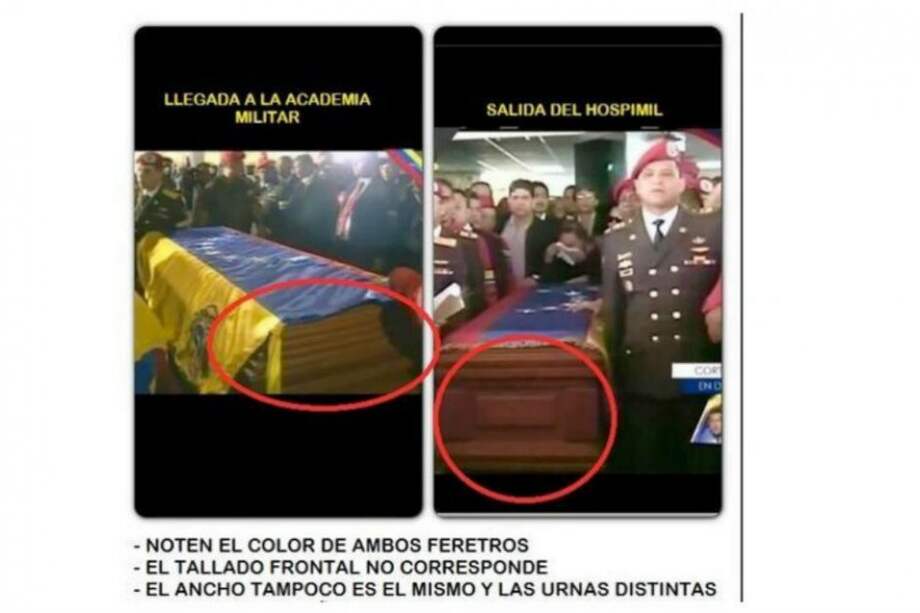 Imagen confirmaría cambiazo de ataúd de Chávez