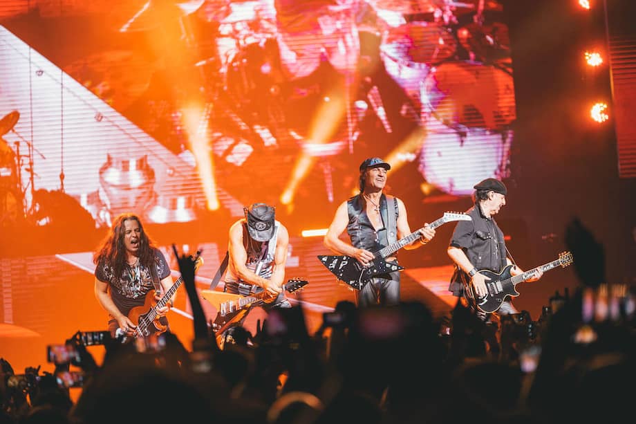Scorpions durante el concierto que ofrecieron el 10 de octubre de 2019 en el Movistar Arena de Bogotá. / Cortesía Move Concerts