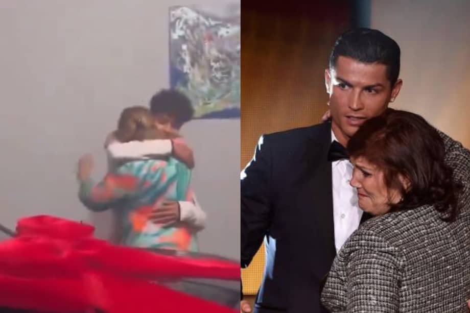 Cristiano Jr. el hijo del futbolista portugués, fue el encargado de darle a su abuela el regalo que su padre le tenía preparado.