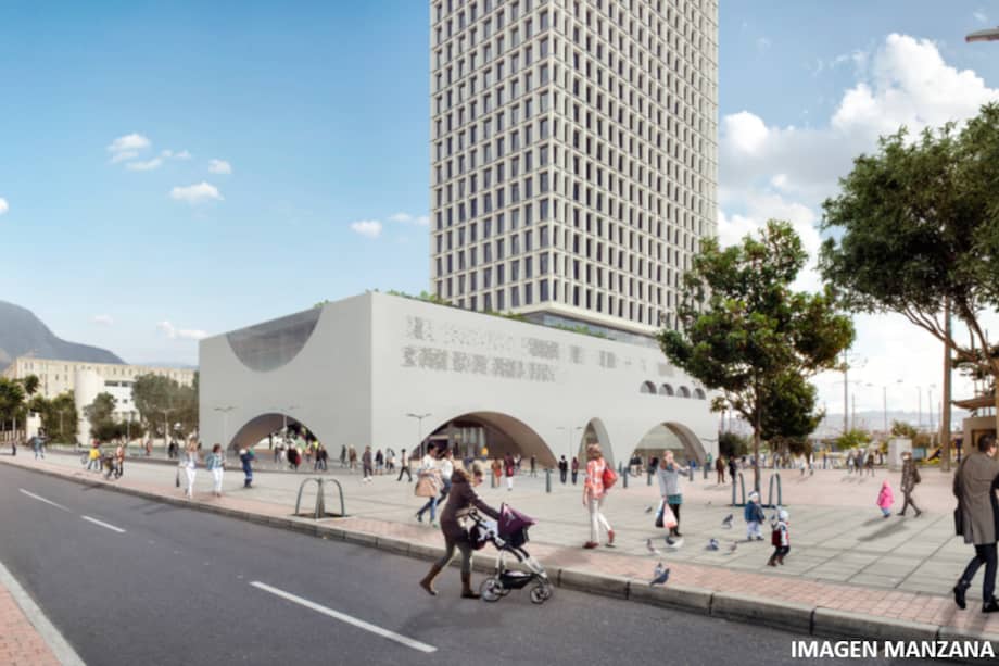 Render de la fase I del proyecto, denominada Manzana 6, entre las carreras 10. ª y 9. ª y las calles 7 y 6.