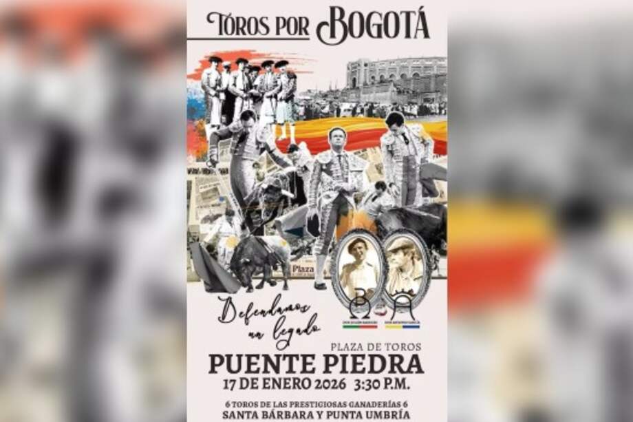Corrida de toros programada para el 17 de enero de 2026 en Madrid, Cundinamarca.