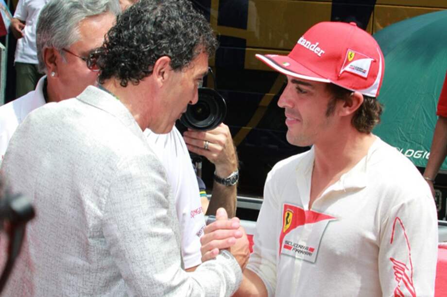 Antonio Banderas y Fernando Alonso, en un gran premio anterior.