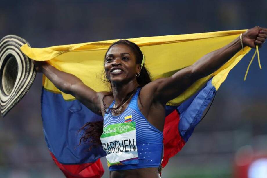 La saltadora antioqueña Caterine Ibarguen es la única colombiana que ha ganado medalla de oro en alguna prueba del atletismo olímpico. EFE/Marcelo Sayo