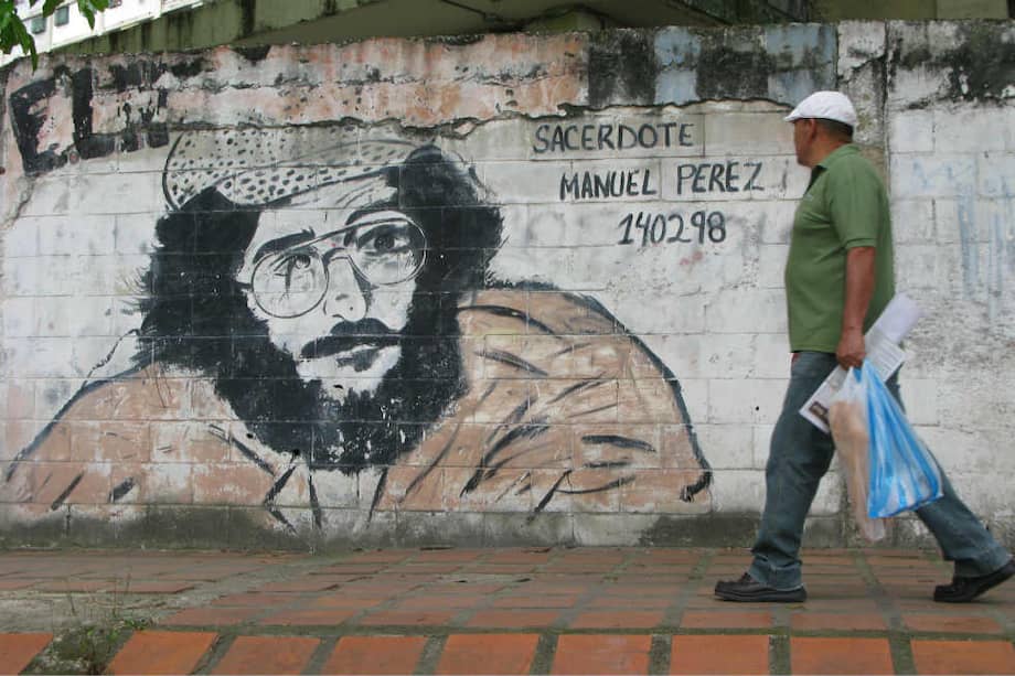 Uno de los murales del 23 de Enero: el cura Manuel Pérez. / Diego Alarcón