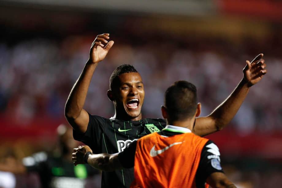 Miguel Ángel Borja, autor de los dos goles del triunfo de Nacional en el estadio Morumbí de São Paulo. / EFE