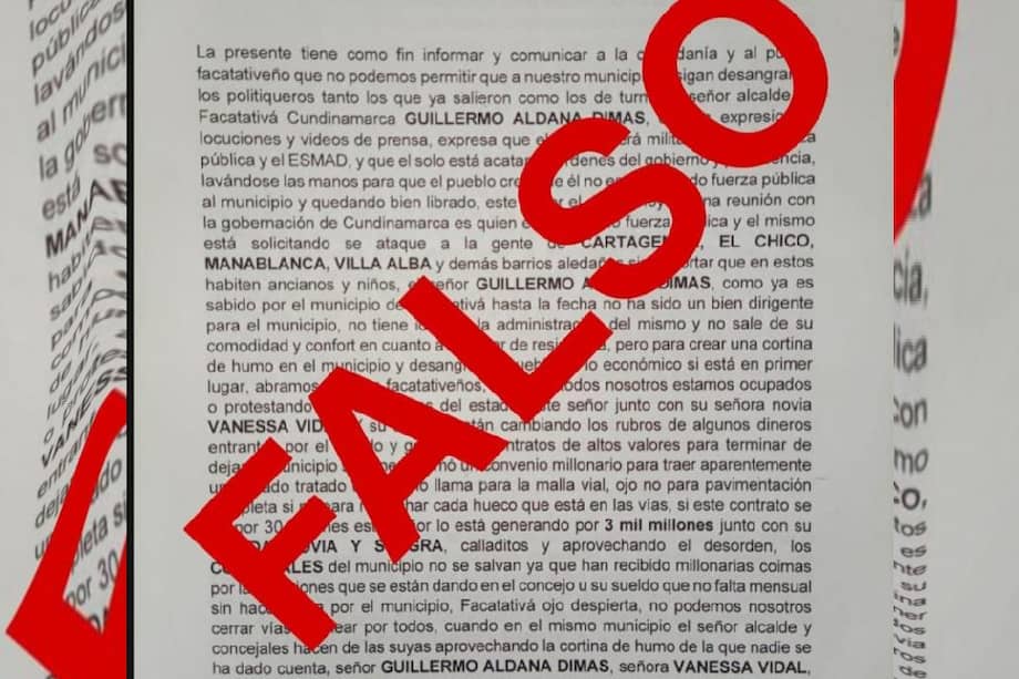 La primera línea del barrio Cartagenita negó el panfleto y su participación en la quema del palacio de justicia y estación de la policía.