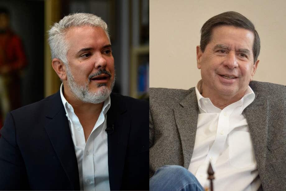 El expresidente Iván Duque y el ministro del Interior, Juan Fernando Cristo.