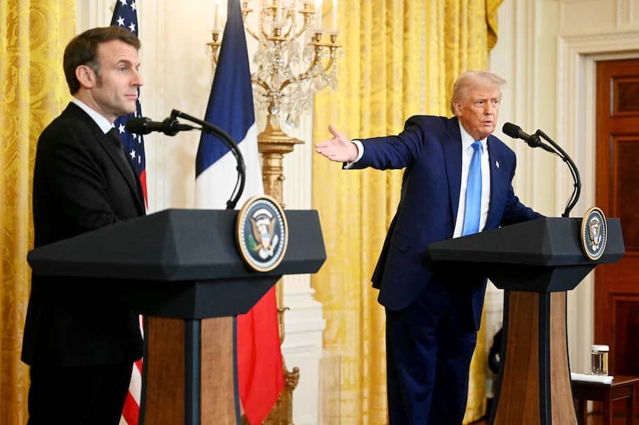 Presidente de Donald Trump y Emmanuel Macron en Washington, DC.