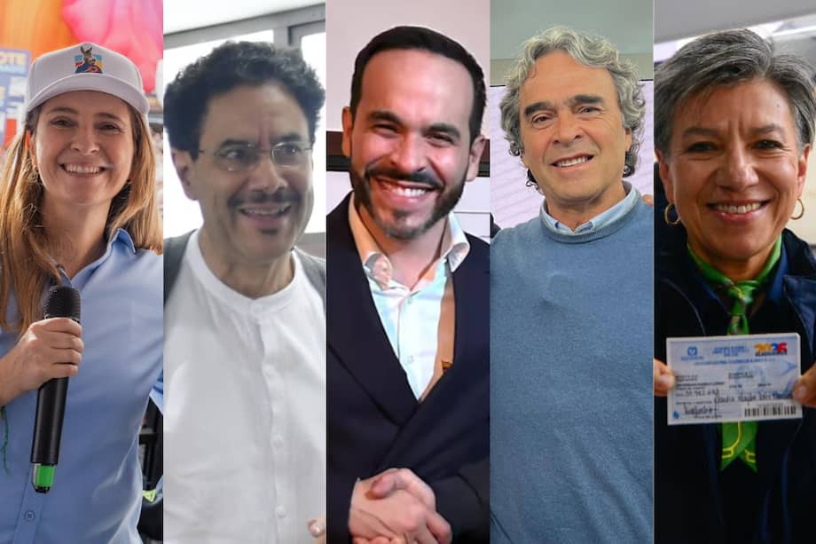 Los candidatos Paloma Valencia, Iván Cepeda, Abelardo de la Espriella, Sergio Fajardo y Claudia López hacen parte de los 14 aspirantes que competirán en la primera vuelta del 31 de mayo.