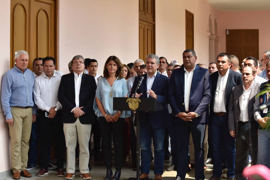 Iván Duque y Marta Lucía Ramírez junto a los mandatarios locales fronterizos con Venezuela. / Presidencia de la República