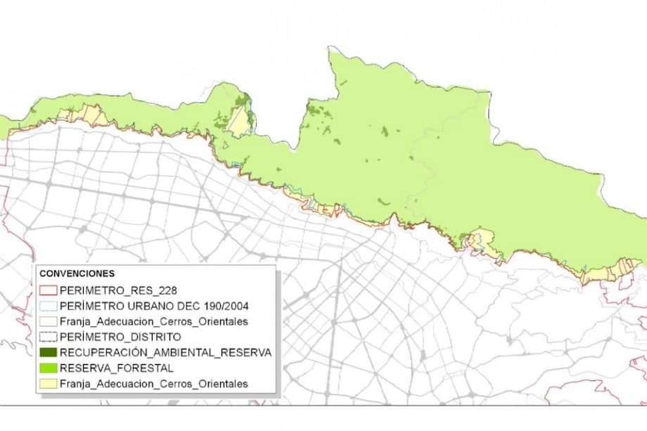 Corrigen límite de los Cerros Orientales de Bogotá